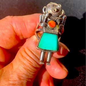 Native American Vintage  " Mud Head Kachina" Ring